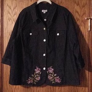 Women's D & Co. Embroidered Jean Jacket
